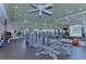 Well-equipped community gym with various exercise machines, weights, and ceiling fans at 11308 Great Neck Rd, Riverview, FL 33578