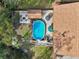 Aerial view showing home, pool, and expansive backyard at 13345 14Th St, Dade City, FL 33525