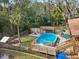 Relaxing pool area with deck and patio furniture at 13345 14Th St, Dade City, FL 33525