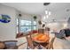 Charming breakfast nook with rustic table and built-in window seat at 1753 Lucas Dr, Clearwater, FL 33759