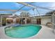 Relaxing kidney-shaped pool with screened enclosure at 1753 Lucas Dr, Clearwater, FL 33759