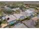 Aerial view of neighborhood with numerous homes and pools at 19145 Cherry Rose Cir, Lutz, FL 33558