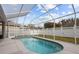 Inviting kidney-shaped pool with screened enclosure at 19145 Cherry Rose Cir, Lutz, FL 33558