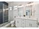 Modern bathroom with double vanity and walk-in shower at 3469 17Th S Ave, St Petersburg, FL 33711