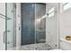 Walk-in shower with geometric tile and glass enclosure at 3469 17Th S Ave, St Petersburg, FL 33711