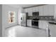 Modern kitchen with stainless steel appliances and white cabinets at 425 Rose Apple Cir, Port Charlotte, FL 33954