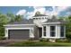 One-story home with gray roof, two-car garage, and landscaping at 5208 Savino Cir, Palmetto, FL 34221