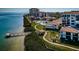 Aerial view of waterfront community with walkway and gazebo at 6218 Palma Del Mar S Blvd # 208, St Petersburg, FL 33715