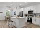 Modern white kitchen with stainless steel appliances and an island at 18400 Tulane Ave, Port Charlotte, FL 33954