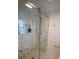 Modern shower with marble tile, glass enclosure, and rainfall showerhead at 414 S Shore Crest Dr, Tampa, FL 33609