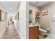 Modern powder room with floating vanity at 5120 Marina Way # 2208, Tampa, FL 33611