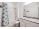 Clean bathroom with a shower/tub combo and vanity at 5613 Del Coronado Dr, Apollo Beach, FL 33572
