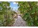 Brick walkway leads through lush landscaping at 775 Rolling Hills Dr, Palm Harbor, FL 34683