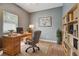 Home office with built-in shelving and desk at 1330 Monte Lake Dr, Valrico, FL 33596