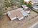 House and backyard with shed and fence visible from above at 1424 E Bougainvillea Ave, Tampa, FL 33612