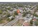 Aerial close-up of house location in neighborhood at 1424 E Bougainvillea Ave, Tampa, FL 33612