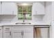 Kitchen sink and dishwasher in a white kitchen at 1505 Chateaux De Ville Ct, Clearwater, FL 33764