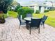 Relaxing patio with table and chairs, perfect for outdoor dining at 1510 Palmer Ct, Palm Harbor, FL 34685