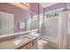 Small bathroom with a single sink and a shower/tub combination at 19106 Cellini Pl, Lutz, FL 33558