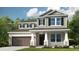 Two-story home with gray siding, brown garage door, and landscaping at 1912 Longliner Loop, Wesley Chapel, FL 33543