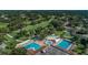 Aerial view of community pool and lap pool at 3147 Hyde Park Dr, Clearwater, FL 33761