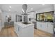 Modern kitchen with white cabinets, stainless steel appliances, and an island at 3147 Hyde Park Dr, Clearwater, FL 33761