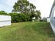 Large backyard with shed and mature trees at 36905 Kay Ave, Zephyrhills, FL 33542