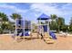 Modern playground with climbing features and slides at 5028 124Th E Ave, Parrish, FL 34219