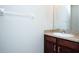 Clean bathroom with granite vanity and single sink at 10415 Butterfly Wing Ct, Riverview, FL 33578