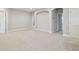 Large carpeted basement with neutral walls and doors at 10825 Charmwood Dr, Riverview, FL 33569