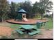 Community playground with playset, swings, picnic table, and benches at 10825 Charmwood Dr, Riverview, FL 33569