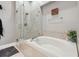 Bathroom with a walk-in shower and soaking tub at 11424 Zenith Cir, Tampa, FL 33635