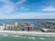 Condo building's aerial view highlighting its beachfront location at 1660 Gulf Blvd # 304, Clearwater Beach, FL 33767