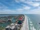 Aerial view showing condo building's location on the beach at 1660 Gulf Blvd # 304, Clearwater Beach, FL 33767