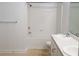 Bathroom with shower/tub combo and double vanity at 18477 Bridle Club Dr # 18477, Tampa, FL 33647