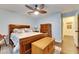 Bright bedroom with wood flooring and ceiling fan at 2512 Centennial Falcon Dr, Valrico, FL 33596