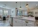 Large kitchen island with double sink and modern finishes at 4456 Tubular Run, Land O Lakes, FL 34638