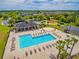 Community pool and recreation area from above at 5027 Autumn Ridge Dr, Wesley Chapel, FL 33545