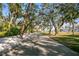 Residential street lined with lush trees and foliage at 5027 Sunrise S Dr, St Petersburg, FL 33705