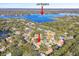 Aerial view showcasing home's location near Lake Magdalene at 14031 Shady Shores Dr, Tampa, FL 33613