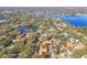 Aerial view of a house in a lakefront community at 14031 Shady Shores Dr, Tampa, FL 33613