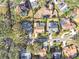 Aerial view of a residential neighborhood with houses and pools at 14031 Shady Shores Dr, Tampa, FL 33613