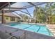 Relaxing screened pool area with lounge chairs and lush landscaping at 14031 Shady Shores Dr, Tampa, FL 33613