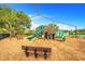 Community playground with playset and benches at 16130 Craigend Pl, Odessa, FL 33556