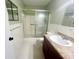 Bathroom with shower, granite countertop and vanity at 2284 Spanish Dr # 26, Clearwater, FL 33763