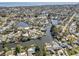 Stunning aerial panorama of a waterfront community featuring winding canals, private docks, and beautiful homes at 4801 Venetian Ne Pl, St Petersburg, FL 33703