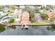 Wide aerial view showing house location by the canal at 513 Suwanee Cir, Tampa, FL 33606