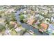 Wide aerial view showing house location by the canal at 513 Suwanee Cir, Tampa, FL 33606