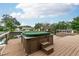 Hot tub on deck overlooking the canal at 513 Suwanee Cir, Tampa, FL 33606