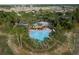 Community pool with lap lanes from above at 656 Argyll Dr, Spring Hill, FL 34609